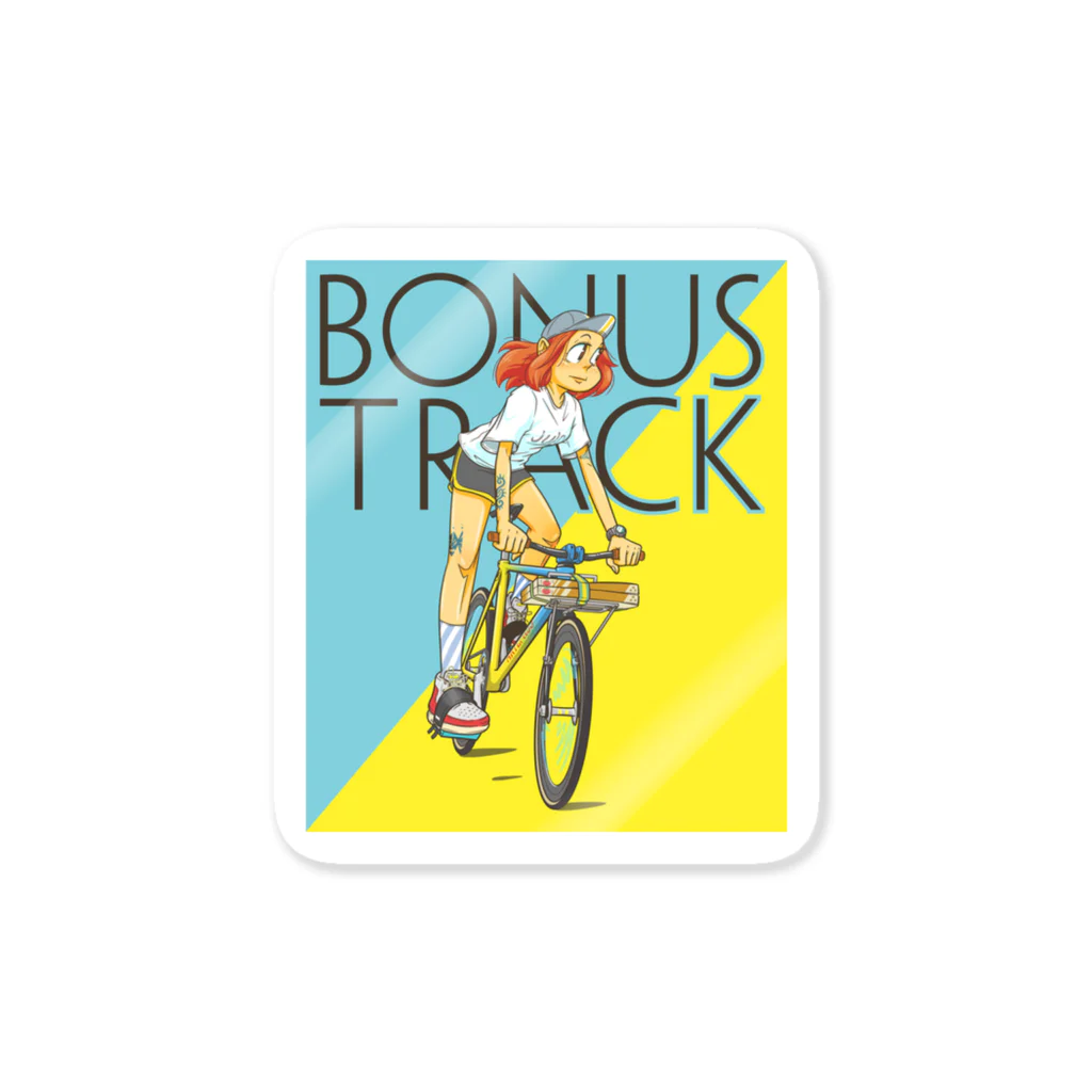 nidan-illustrationのBONUS TRACK (inked fixie girl) ステッカー