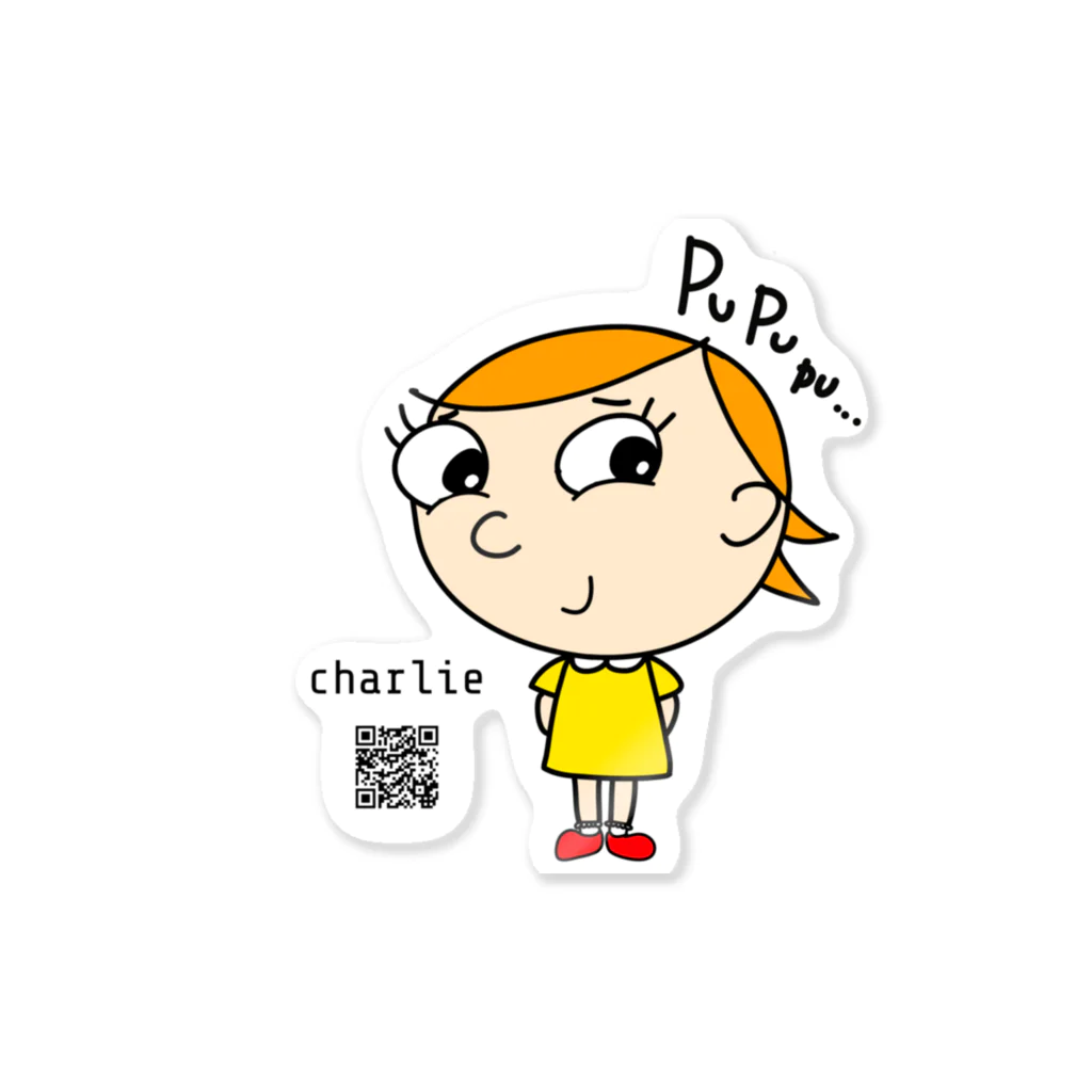 charlolのpupupu. charlie  QR ステッカー