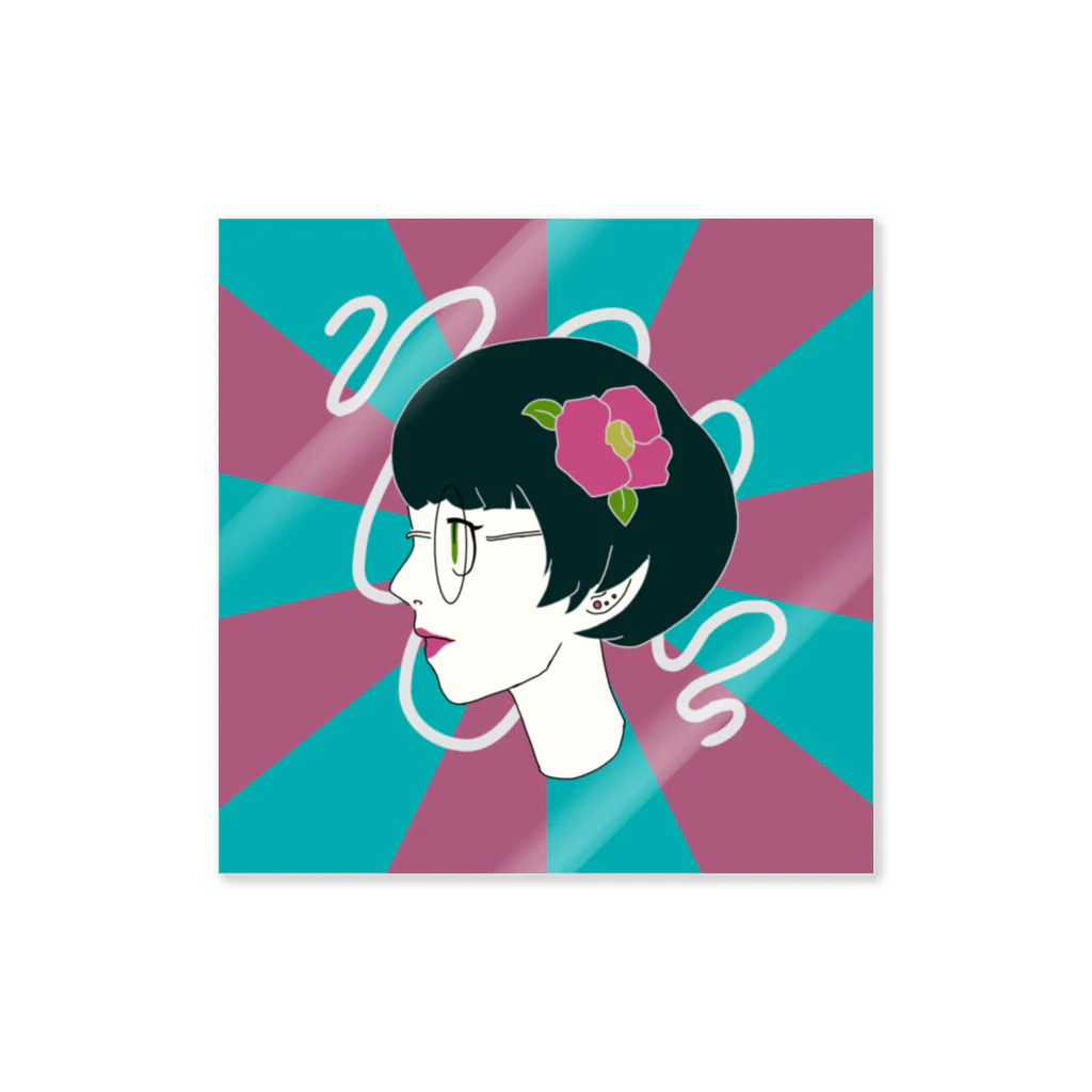 うみとあめのめんめんのきみの よこがお Sticker