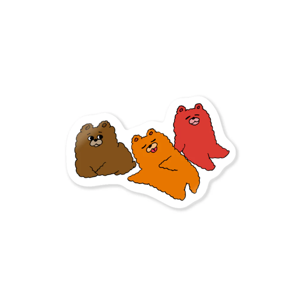 蓬来燕の秋のくま　autumn bears Sticker