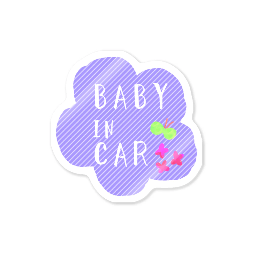 青写真のBABY in CAR 스티커