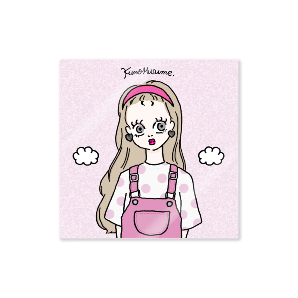 ☁️くもむすめ☁️のPink salopette girl Sticker