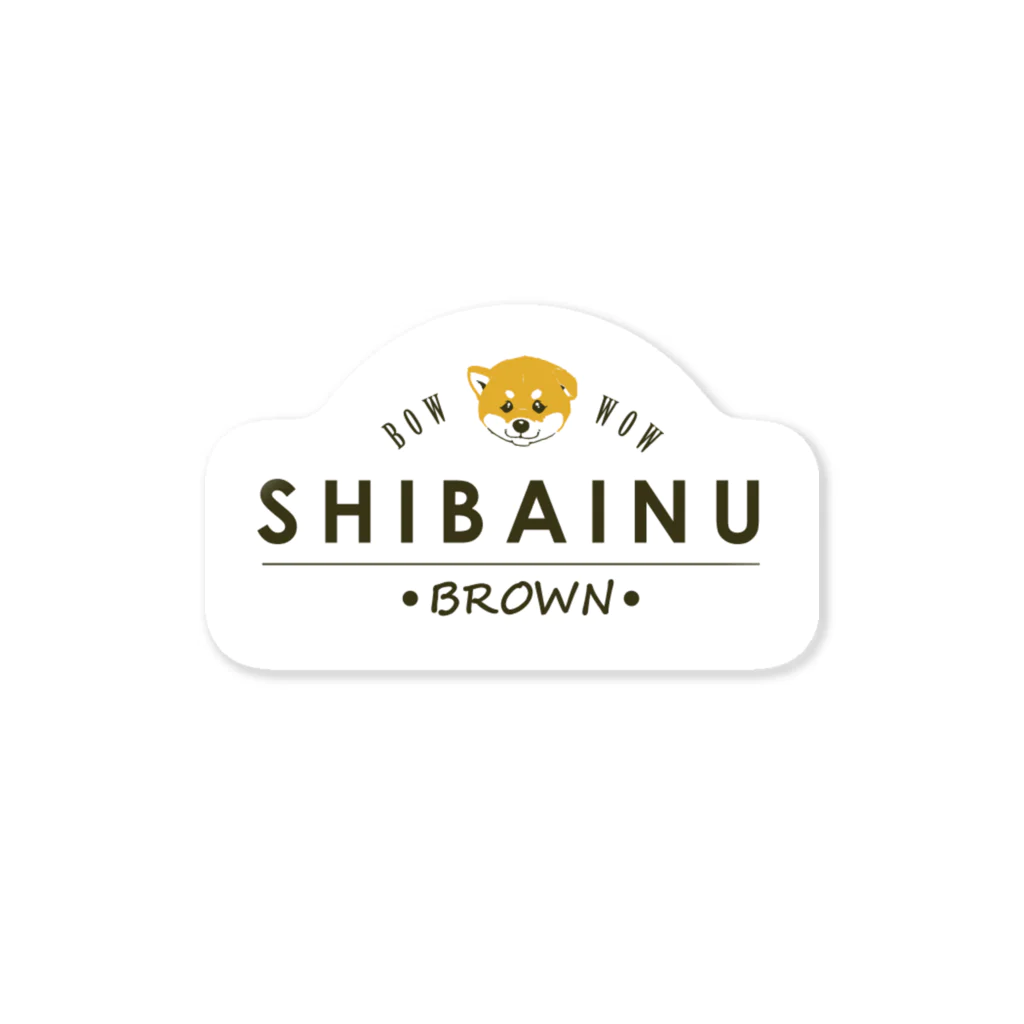 タバタ画房のSHIBAINU-BROWN（赤柴） ステッカー