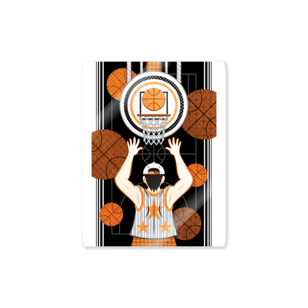 ねことりむし★CAT BIRD INSECTのBasketball boy（remake） Sticker