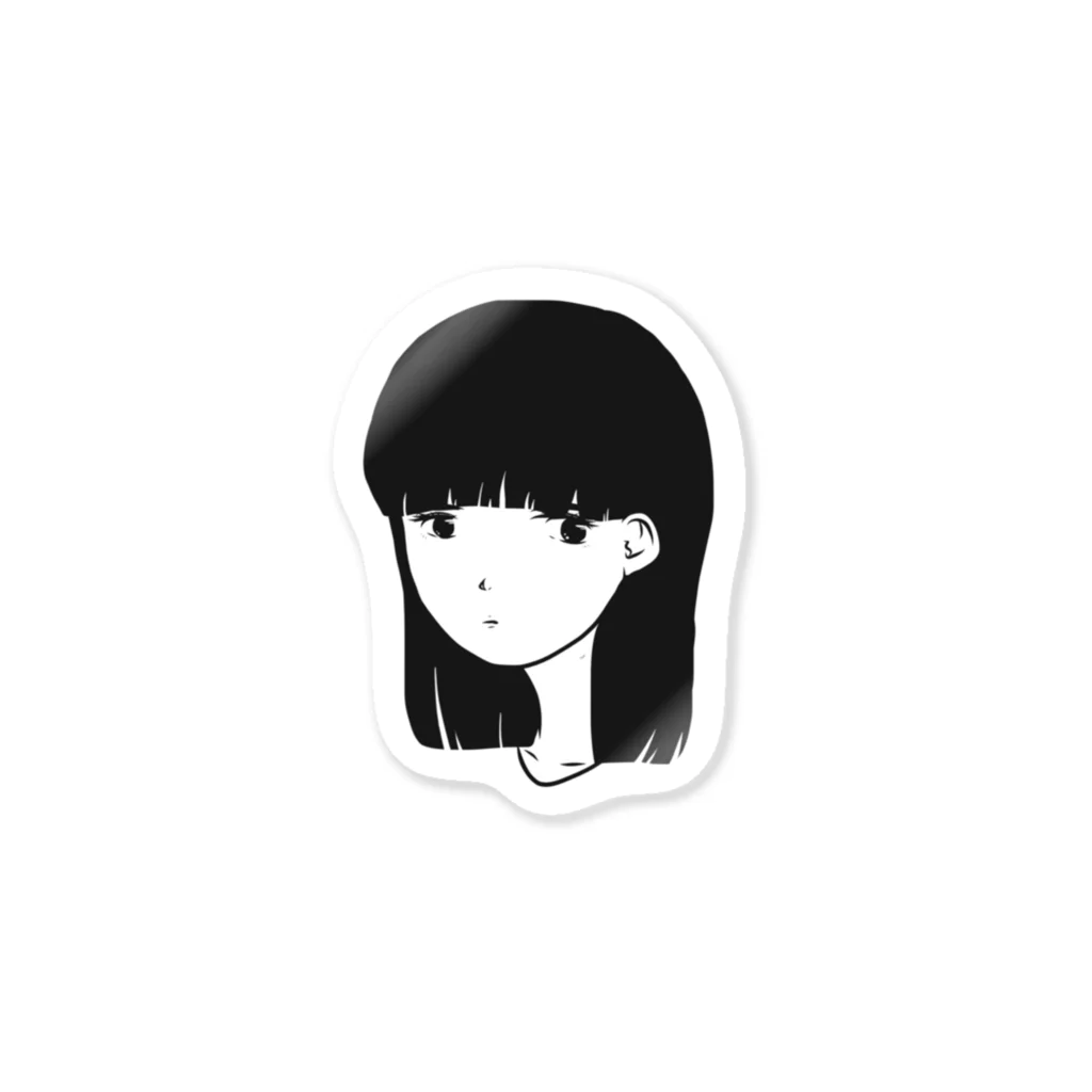 ヒロポン販売所の無表情黒髪少女 Sticker