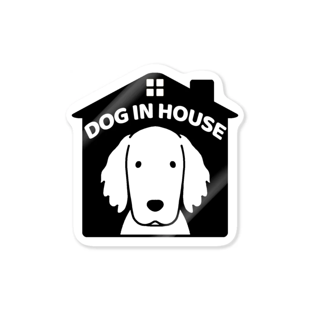 efrinmanのDOG IN HOUSE（フラット）ブラック ステッカー