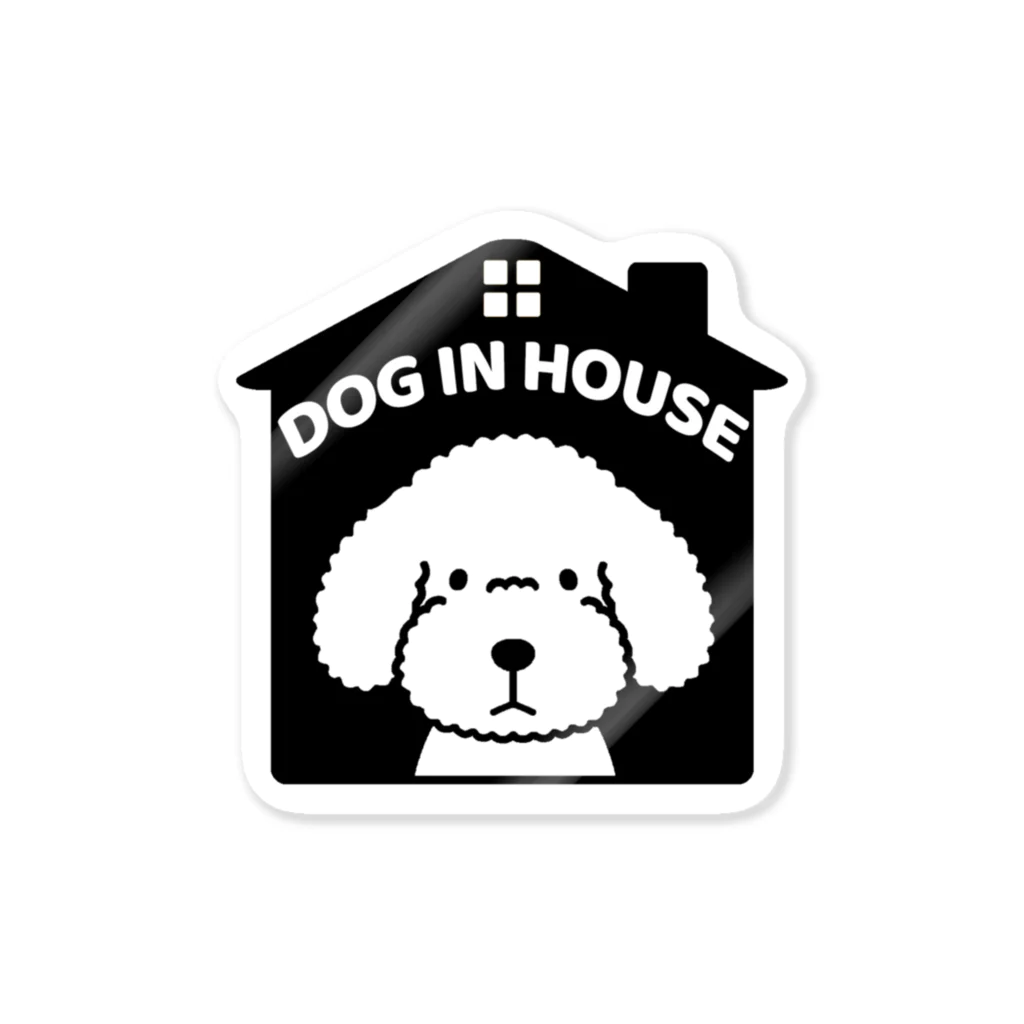 efrinmanのDOG IN HOUSE（トイプー）ブラック ステッカー