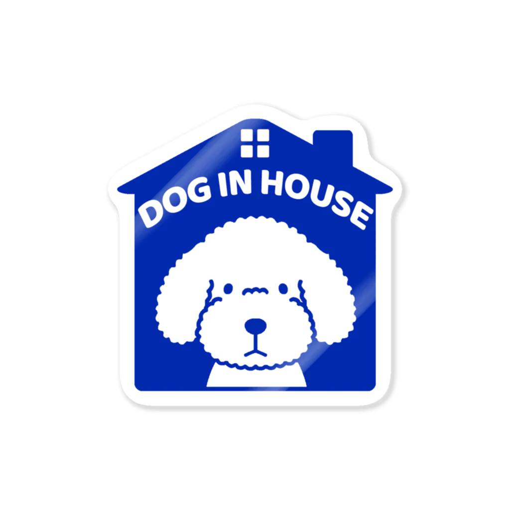 efrinmanのDOG IN HOUSE（トイプー）ブルー Sticker