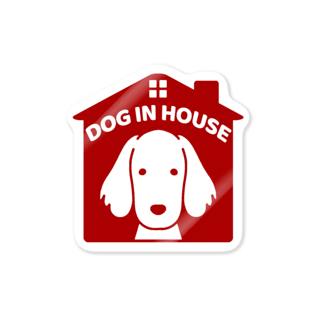 efrinmanのDOG IN HOUSE（ダックス）レッド Sticker