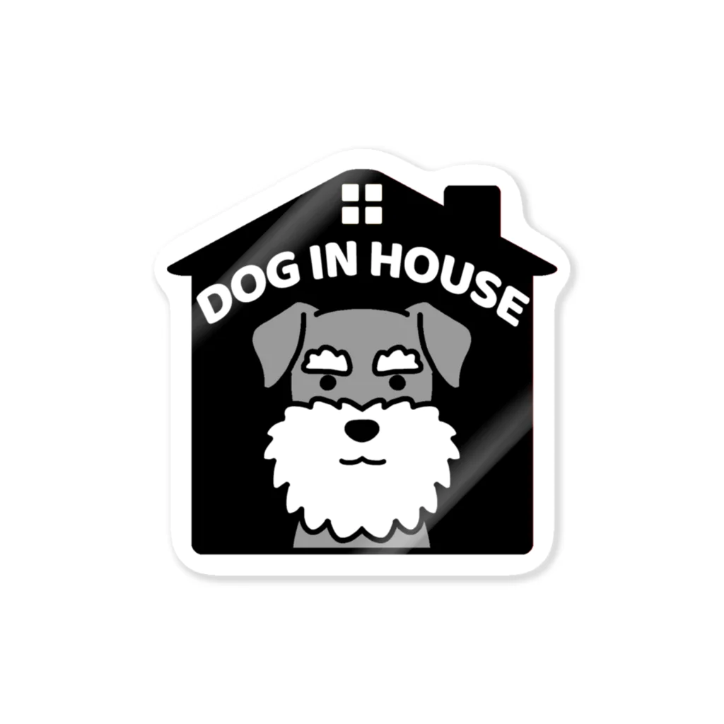 efrinmanのDOG IN HOUSE（シュナウザー）ブラック ステッカー