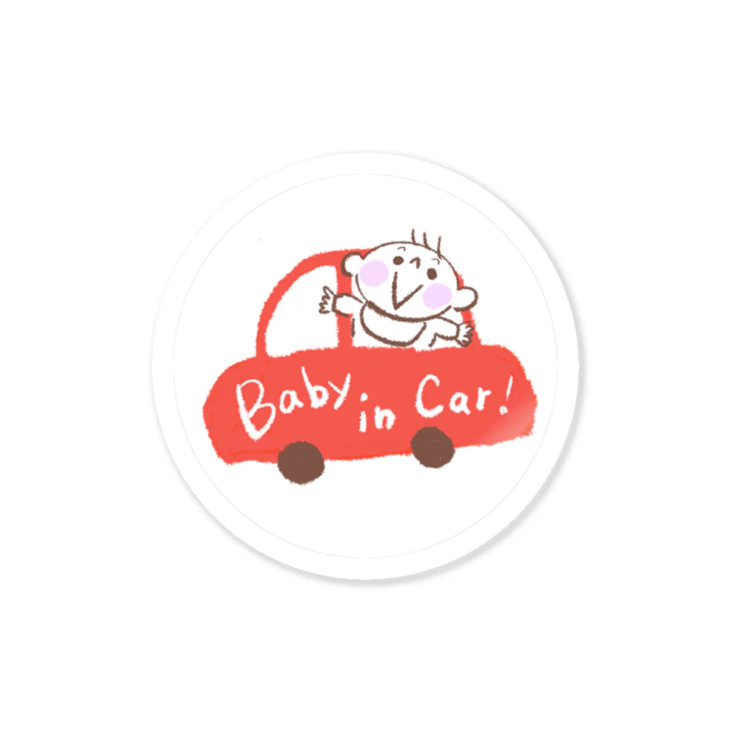 イラストレーター スズキトシエのBaby in Car　ステッカー ステッカー