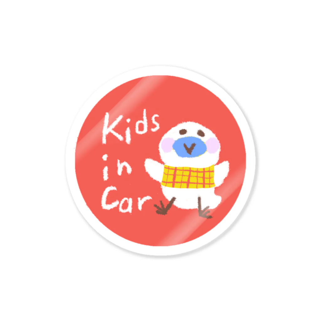 イラストレーター スズキトシエのKids in Car　ステッカー ステッカー