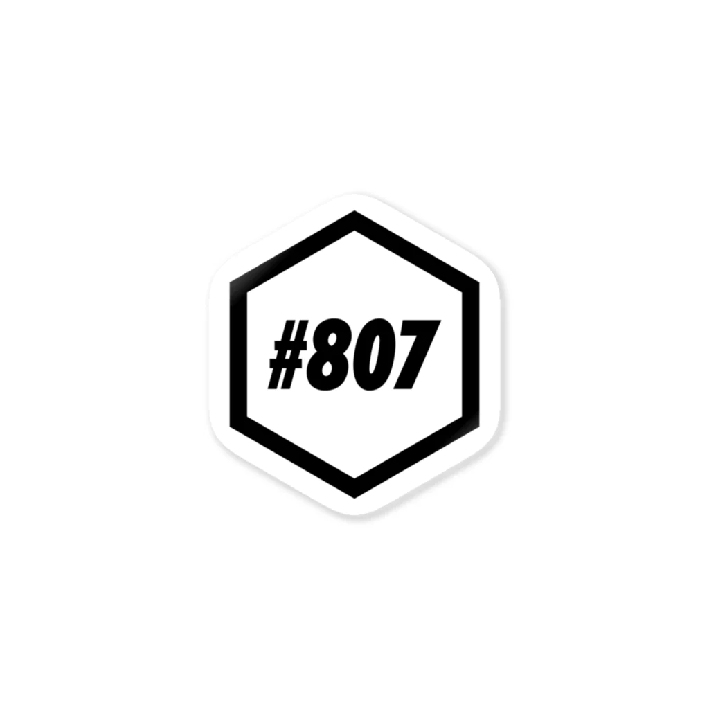 #807 -beeseven-の#807 sticker black ステッカー