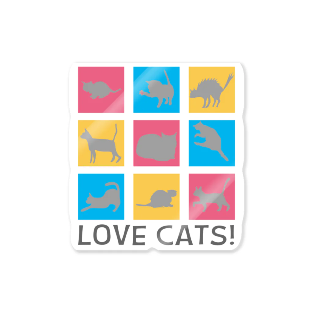 mojokinnのLOVE CATS! ステッカー