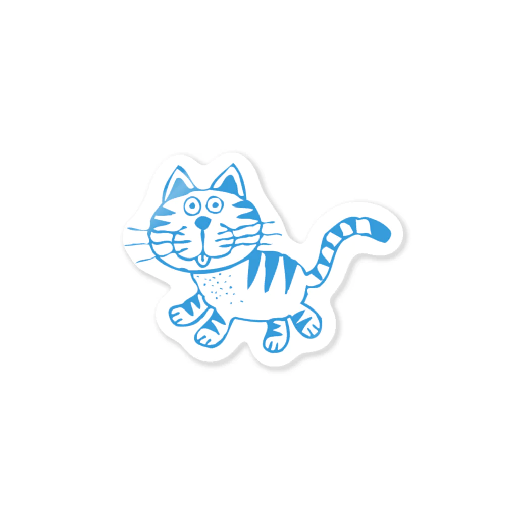 おめでとうのねこ（あお Sticker