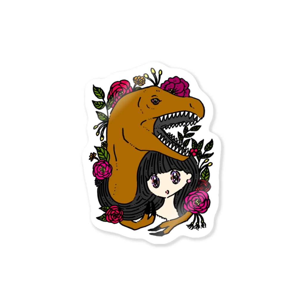 南南 -nannan-のティラノサウルスガール Sticker