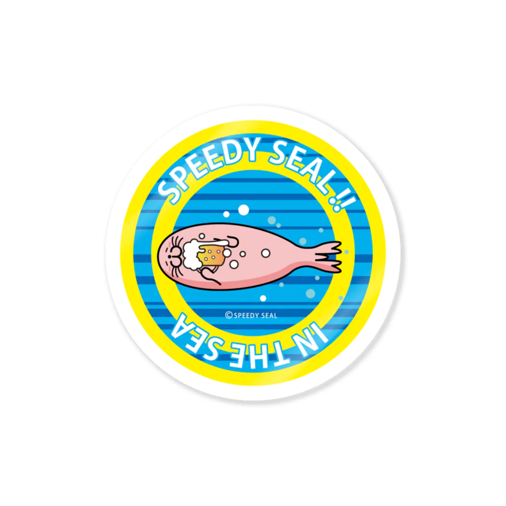 SPEEDY SEALのステッカー　よっぱらいアザラシ Sticker