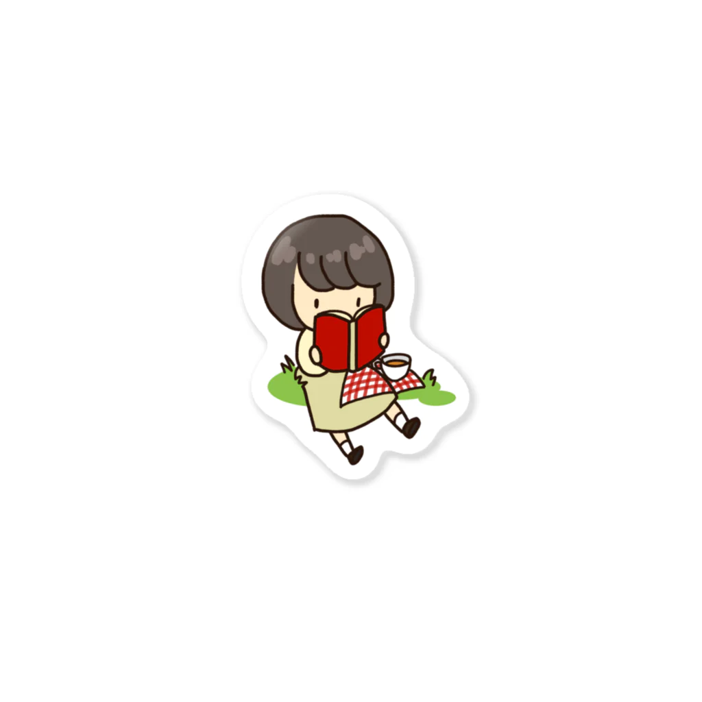 tateto.の読書のぼぶちゃん Sticker