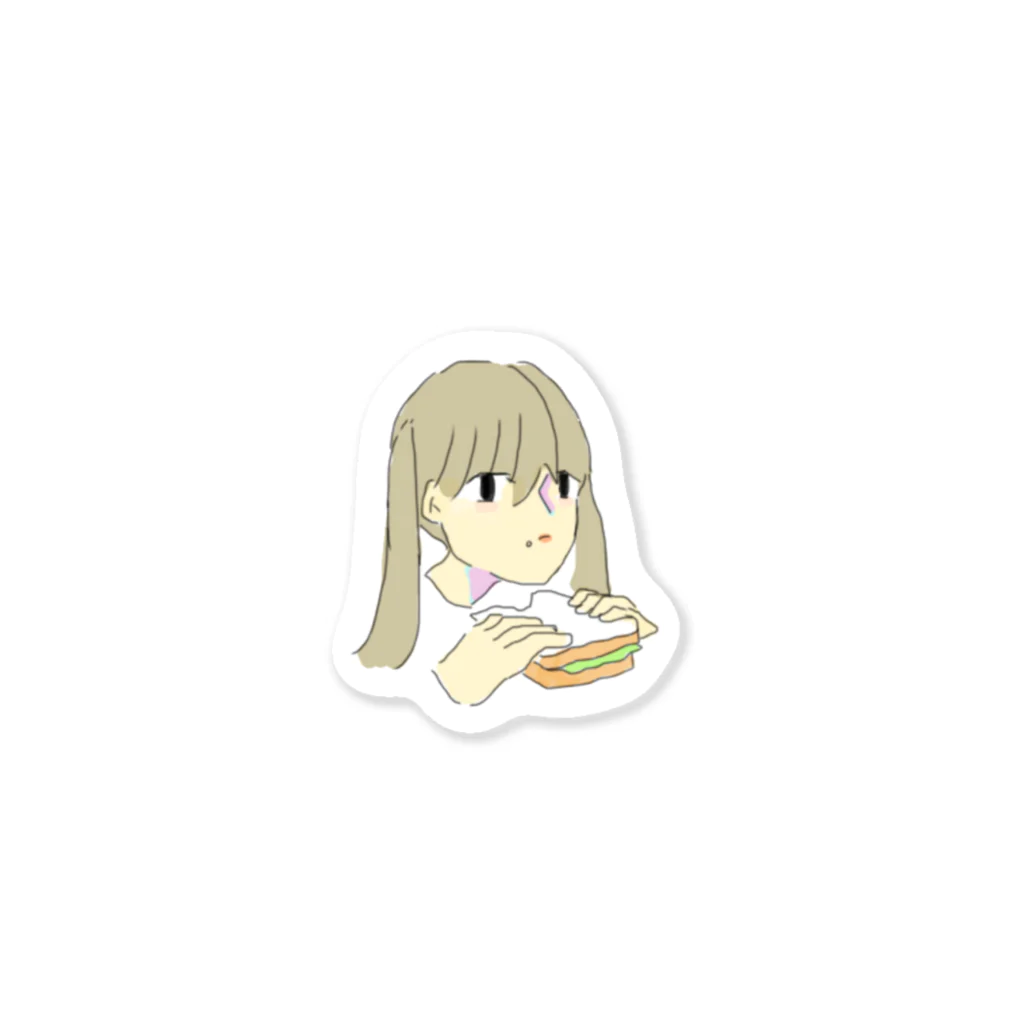 もち麦のごはんと女の子 Sticker