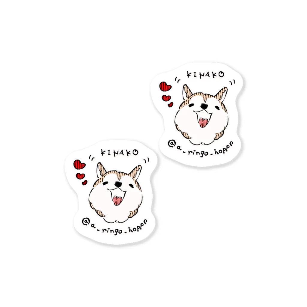 〒 表参道 路地裏 49010のSOLD OUT🎀柴犬 KINAKO プチset Sticker