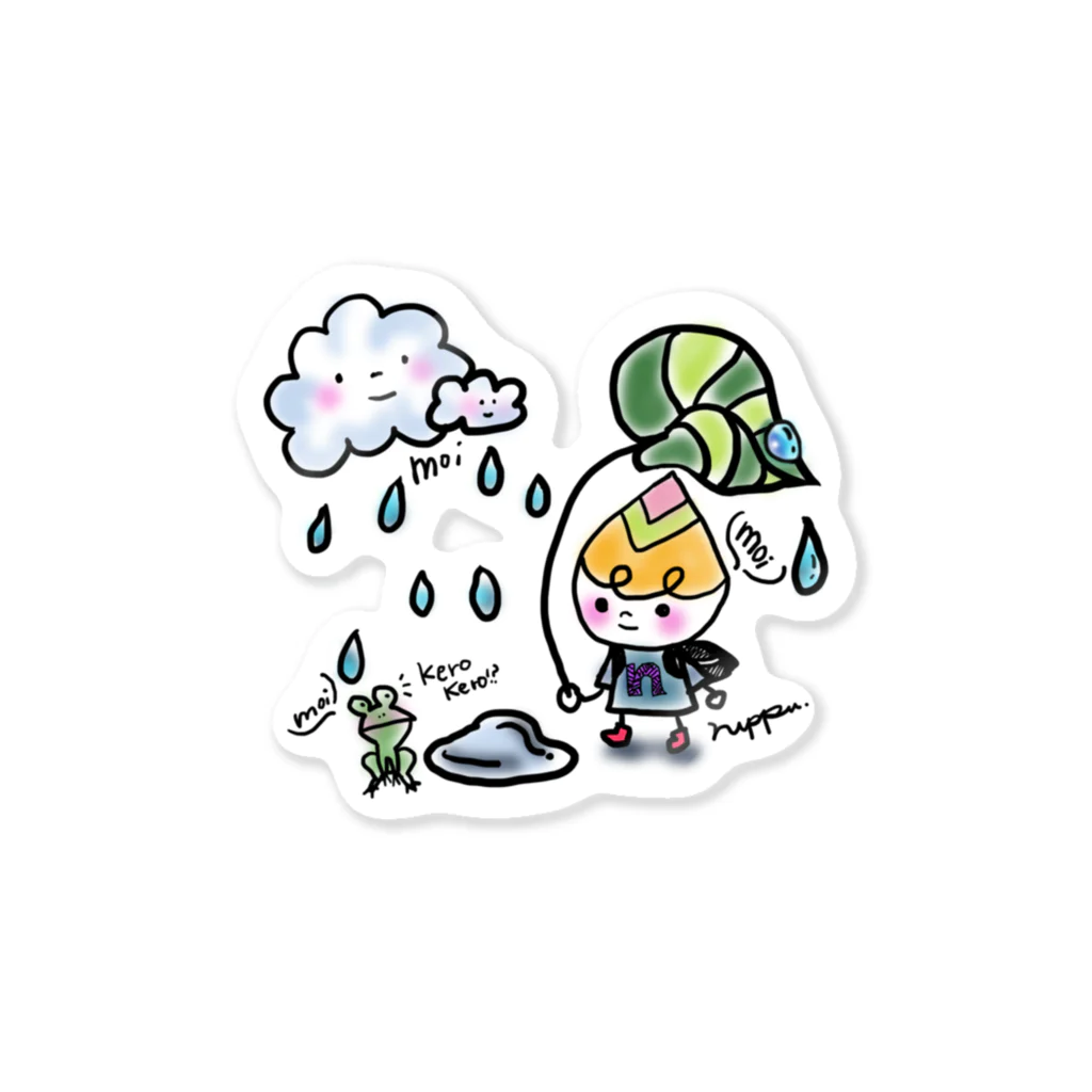 nuppuのTsubomiちゃん　雨も大好きシリーズ　W Sticker