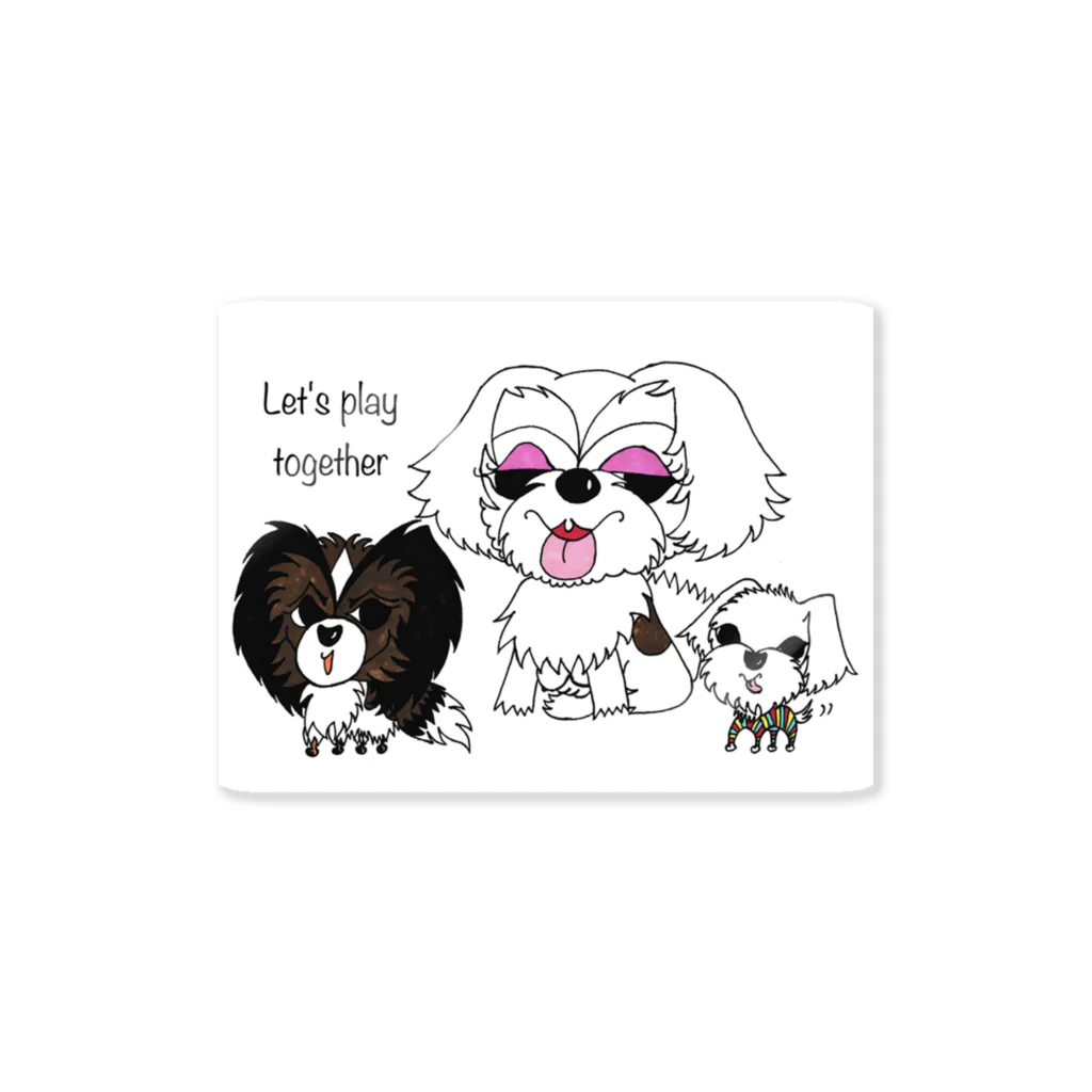 Rogermamaの犬のパピヨンとその仲間達 Sticker