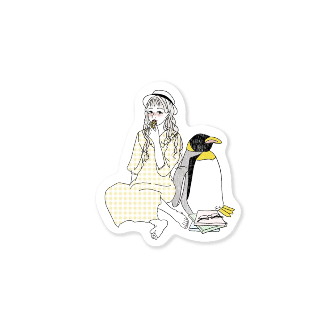 saihaのペンギンとオレンジ Sticker