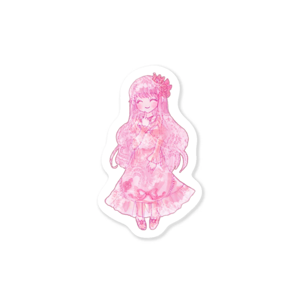 ichigotomahou.のAntique lace ♡ girl -rose- ステッカー Sticker