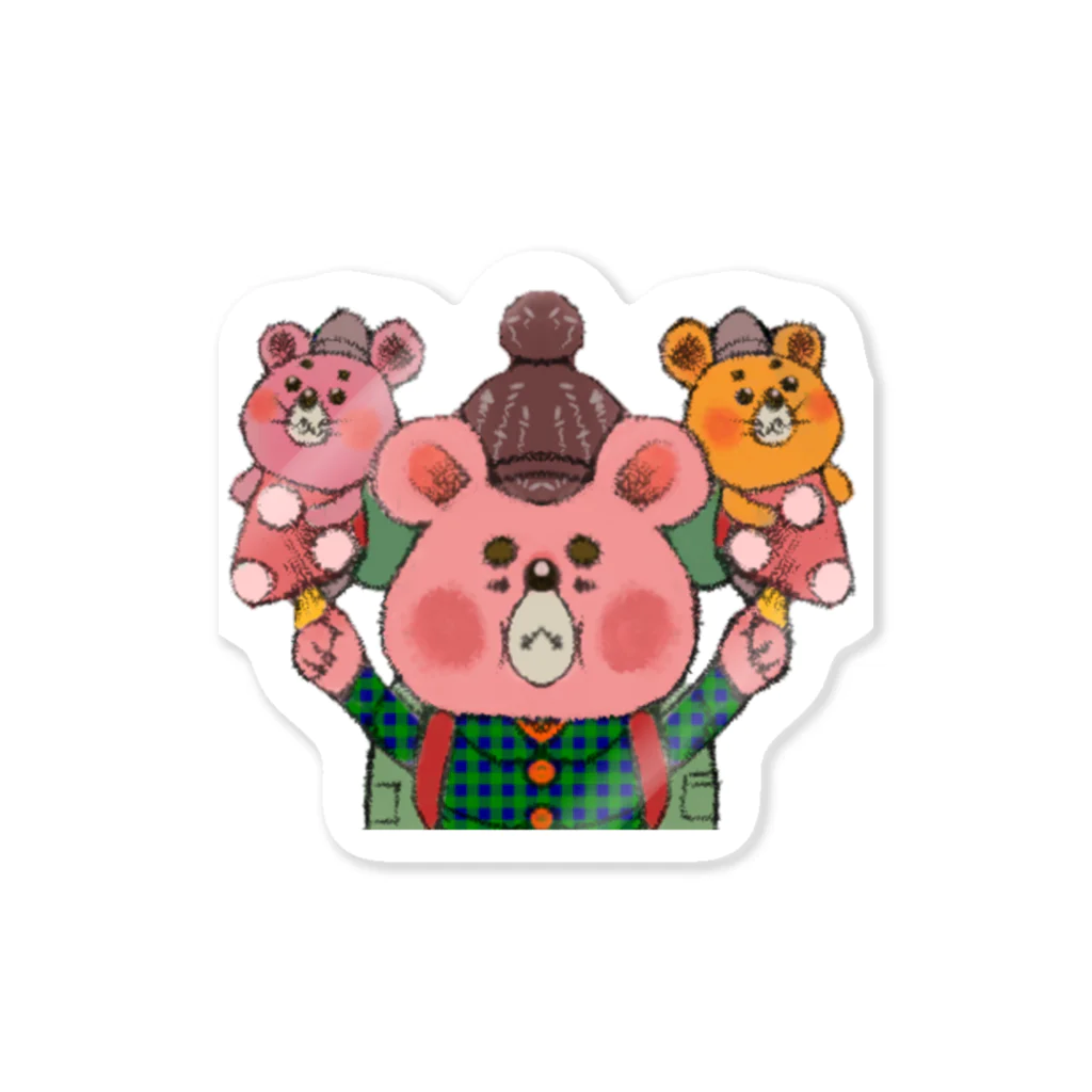 はんなりこけしちゃんのお店のクマクマとマウスブラザー Sticker