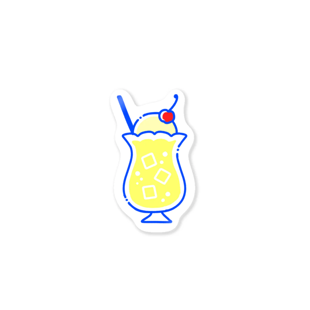 まめこ。のクリームソーダ(yellow) Sticker