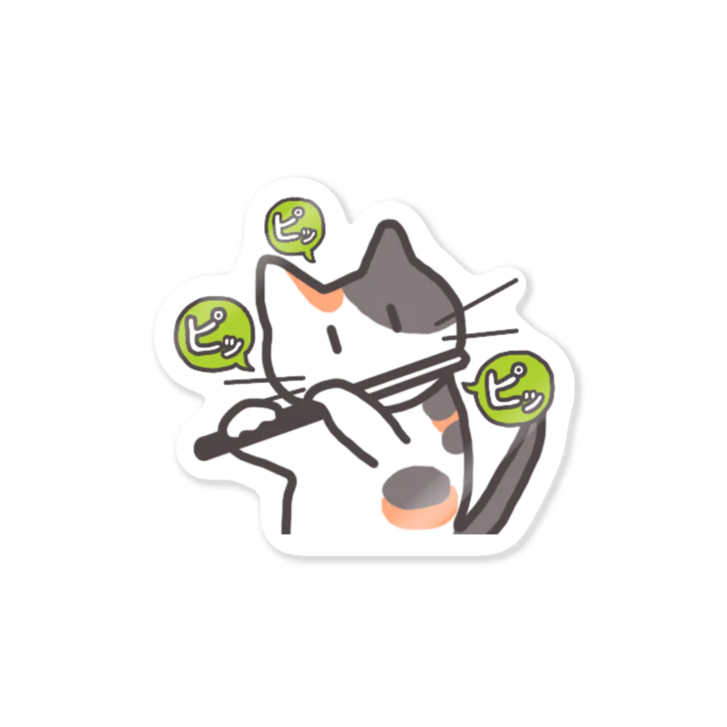 氷熊のおみせのピッと鳴く三毛猫ころちゃん Sticker