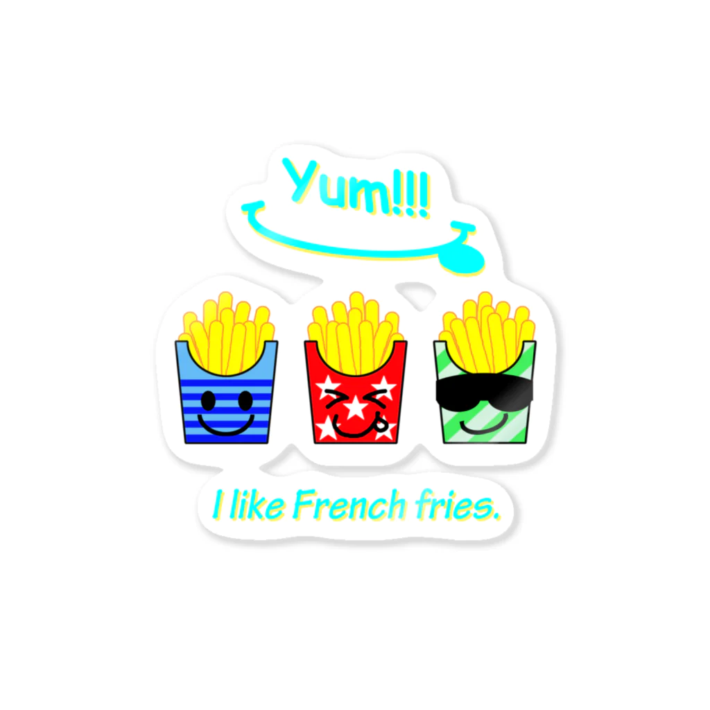 Yokokkoの店のI💛French fries（face ver.) ステッカー