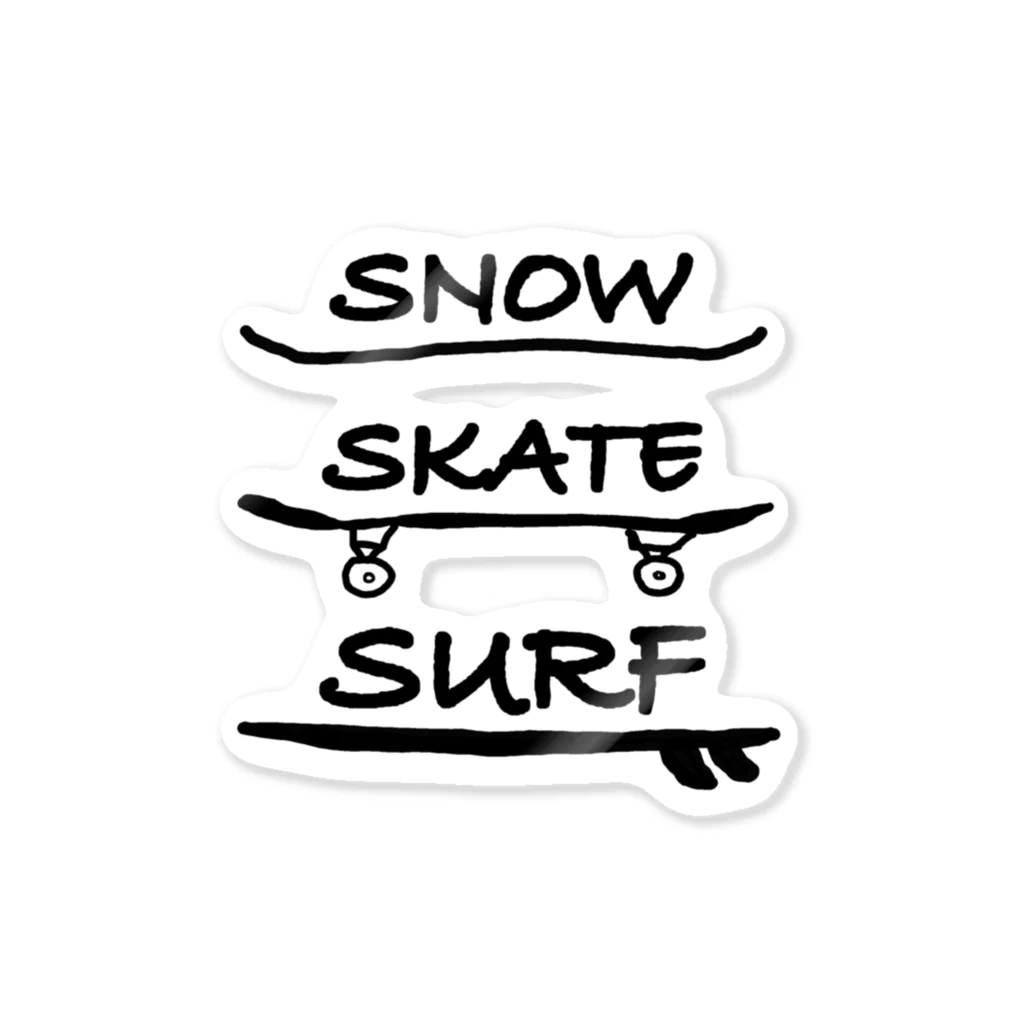 ラクガキ工房のSnow Skate Surf ステッカー
