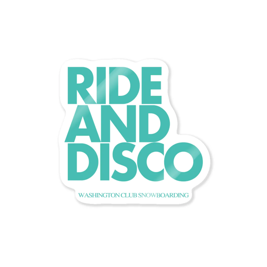 WASHINGTON CLUB SNOWBOARDINGのRIDE AND DISCO(blue) ステッカー