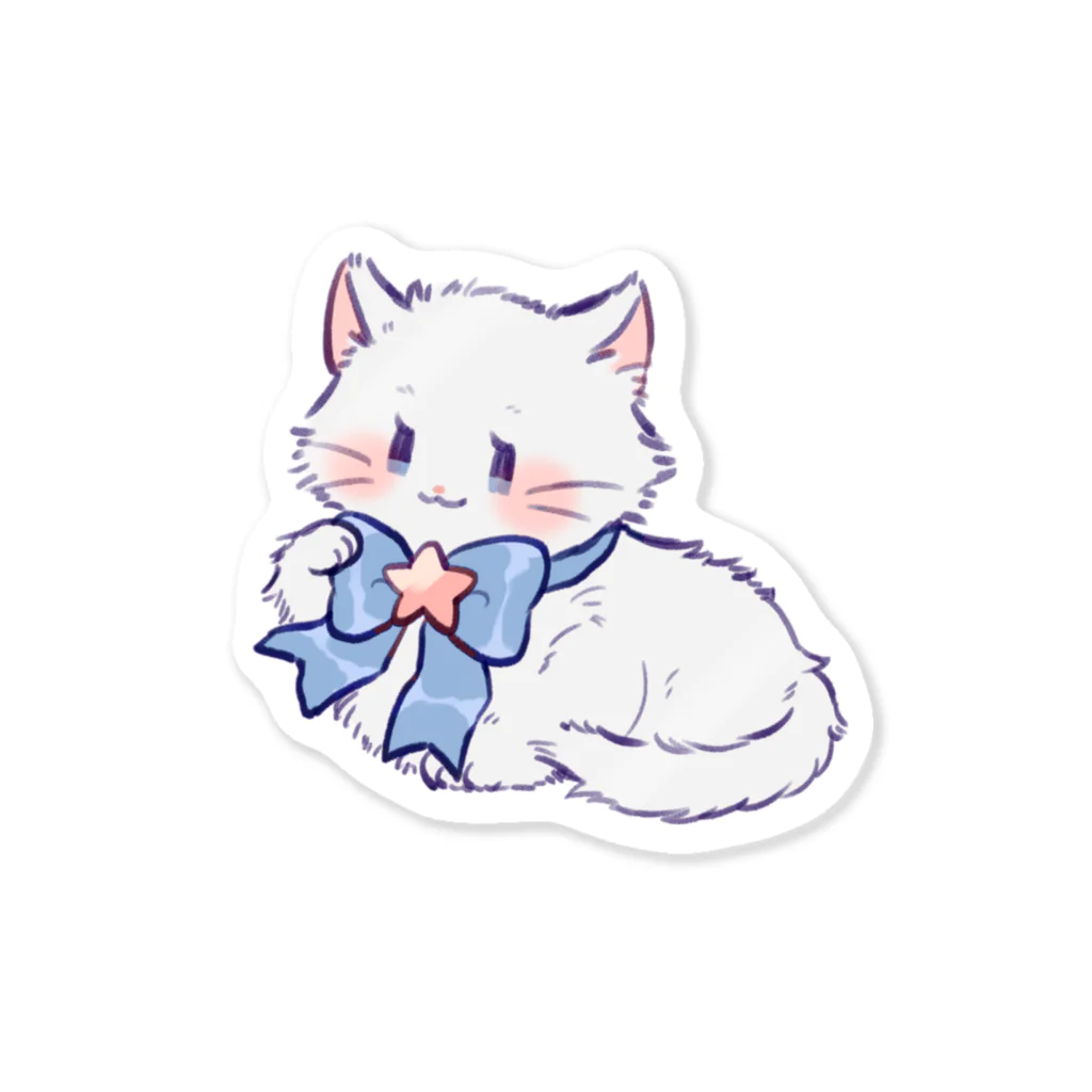 ​Stella feliceのふわふわねこステッカー Sticker