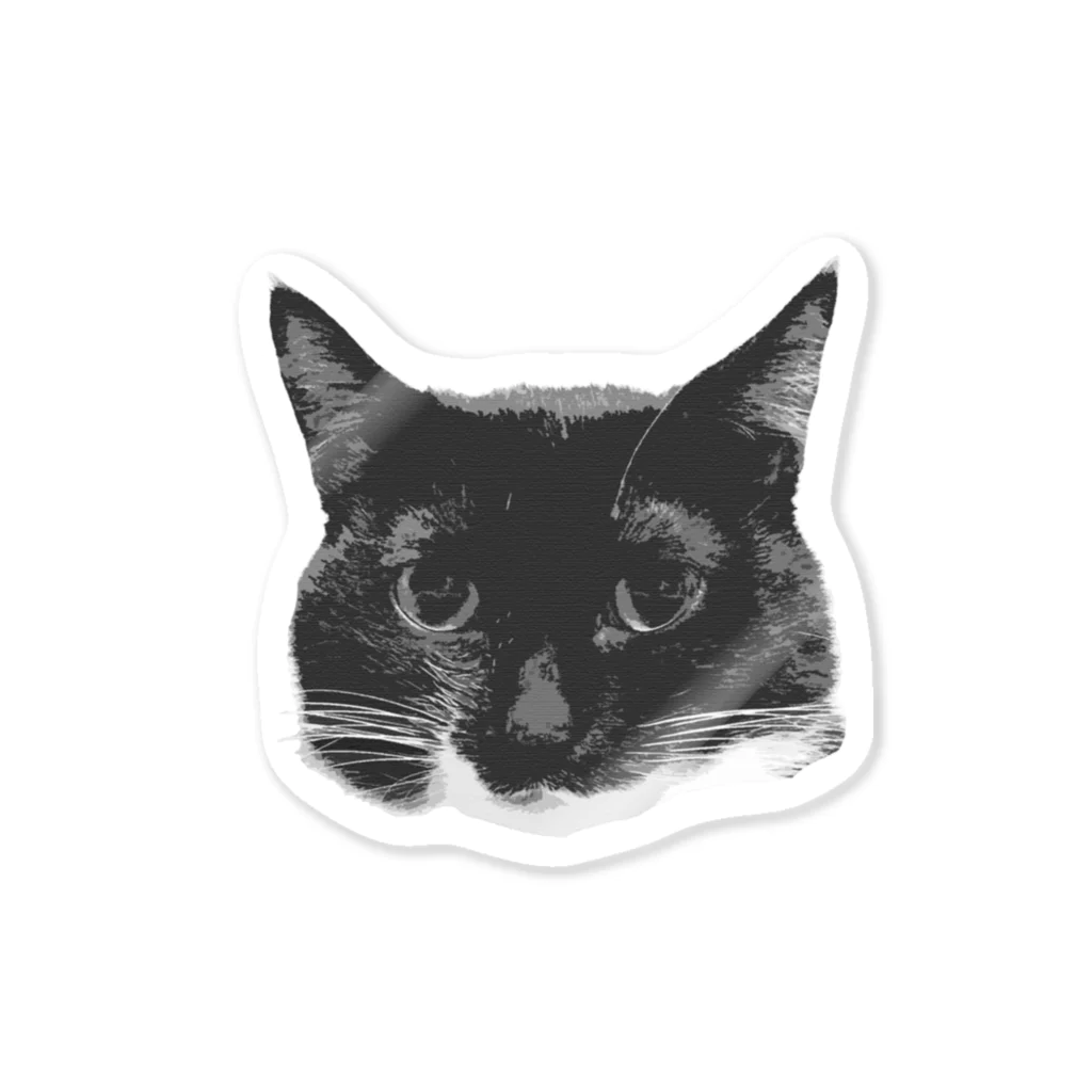 SHOP_KEMURIの白黒猫シリーズ ステッカー