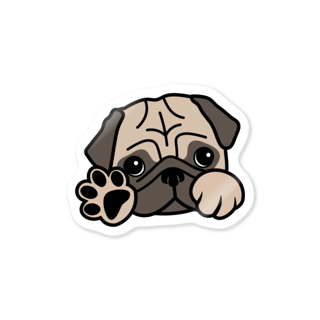 パグ PUG ぱぐ  OHMAI GALLERYのPUG-パグ-ぱぐ-パーグー ステッカーその2 Sticker