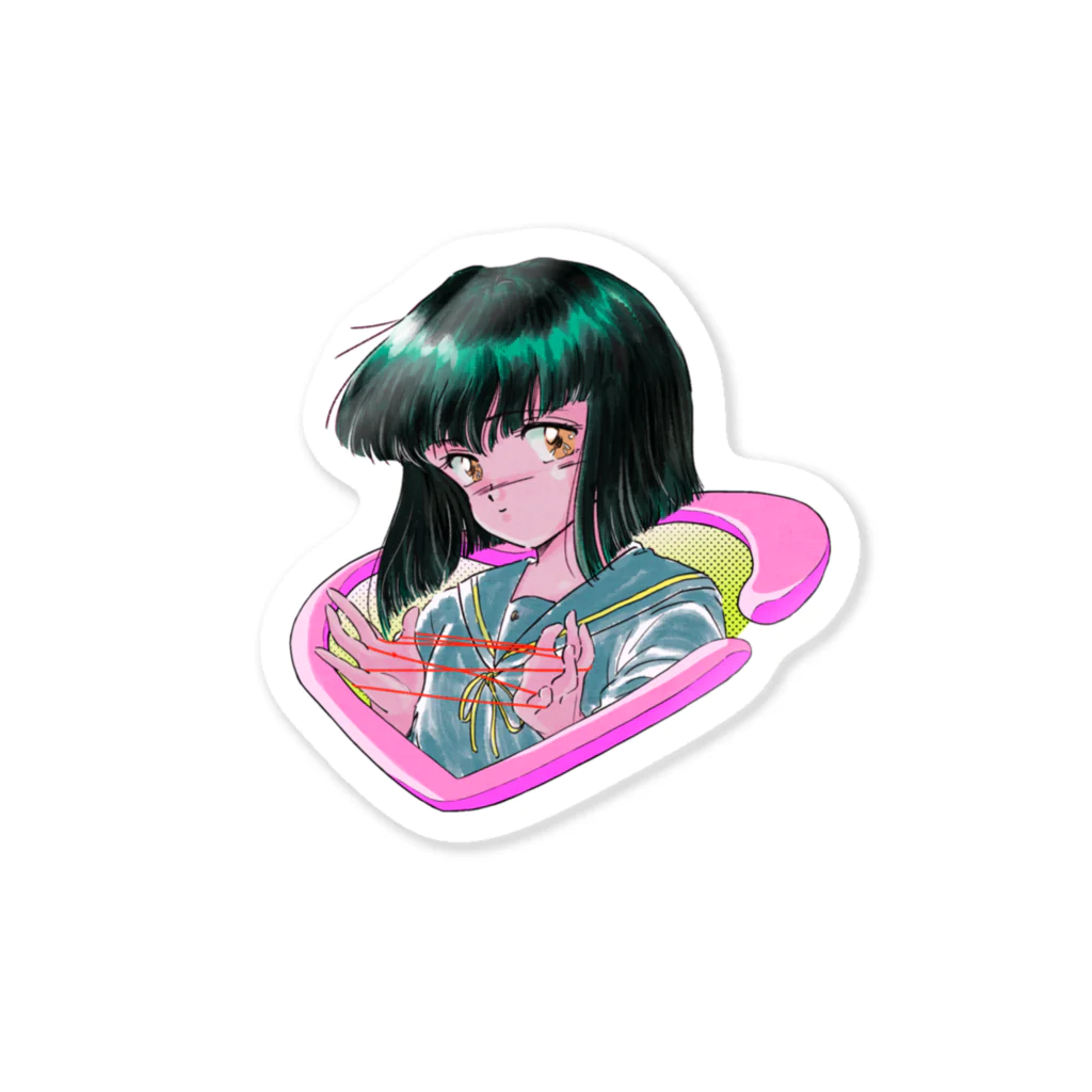 みどりいろ通信の赤い糸 Sticker