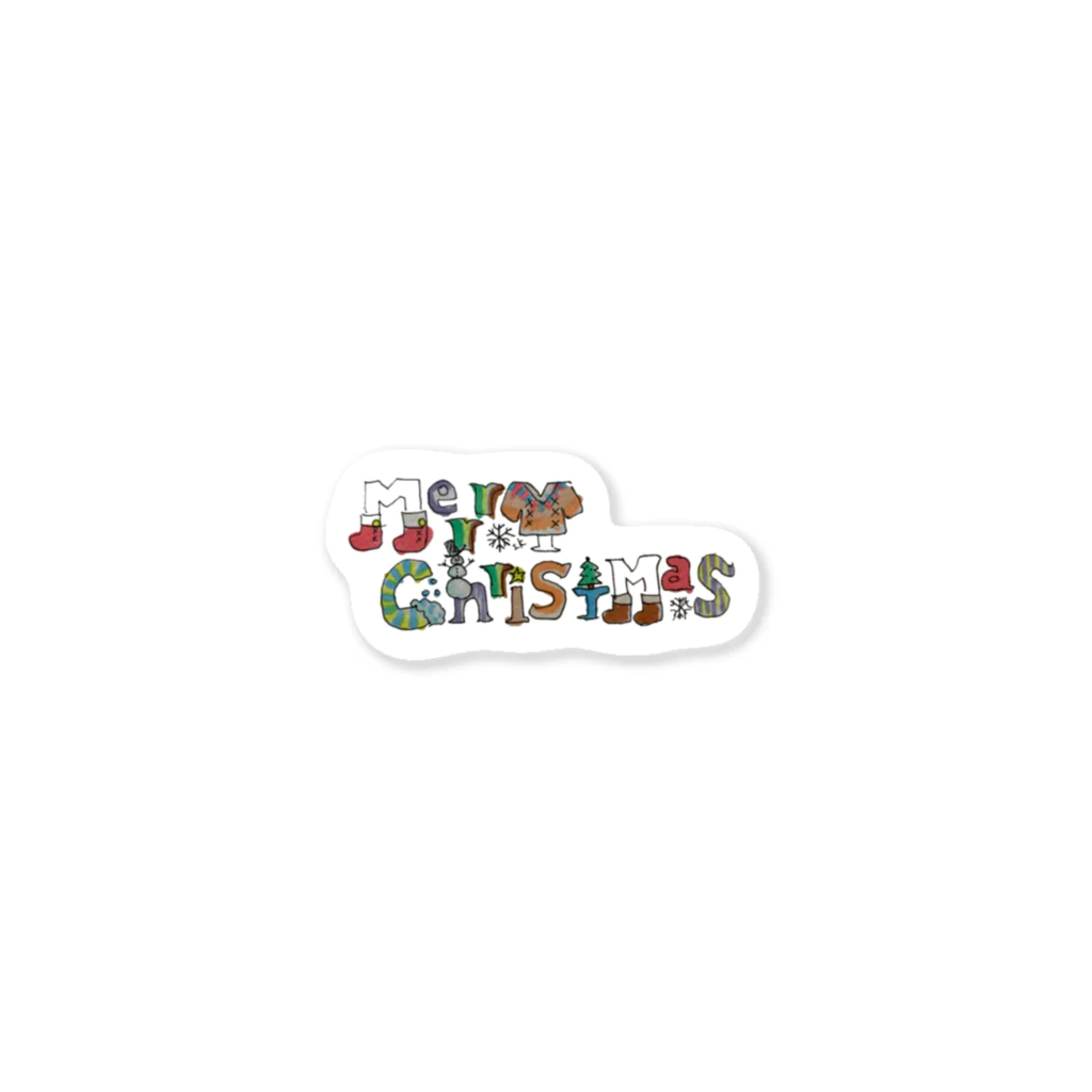 ころっけとなげっとのクリスマスロゴ画ステッカー Sticker