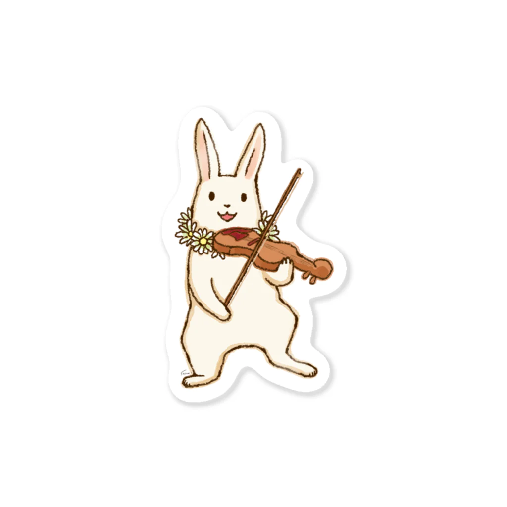 イケガメ シノのバイオリンうさぎ Sticker