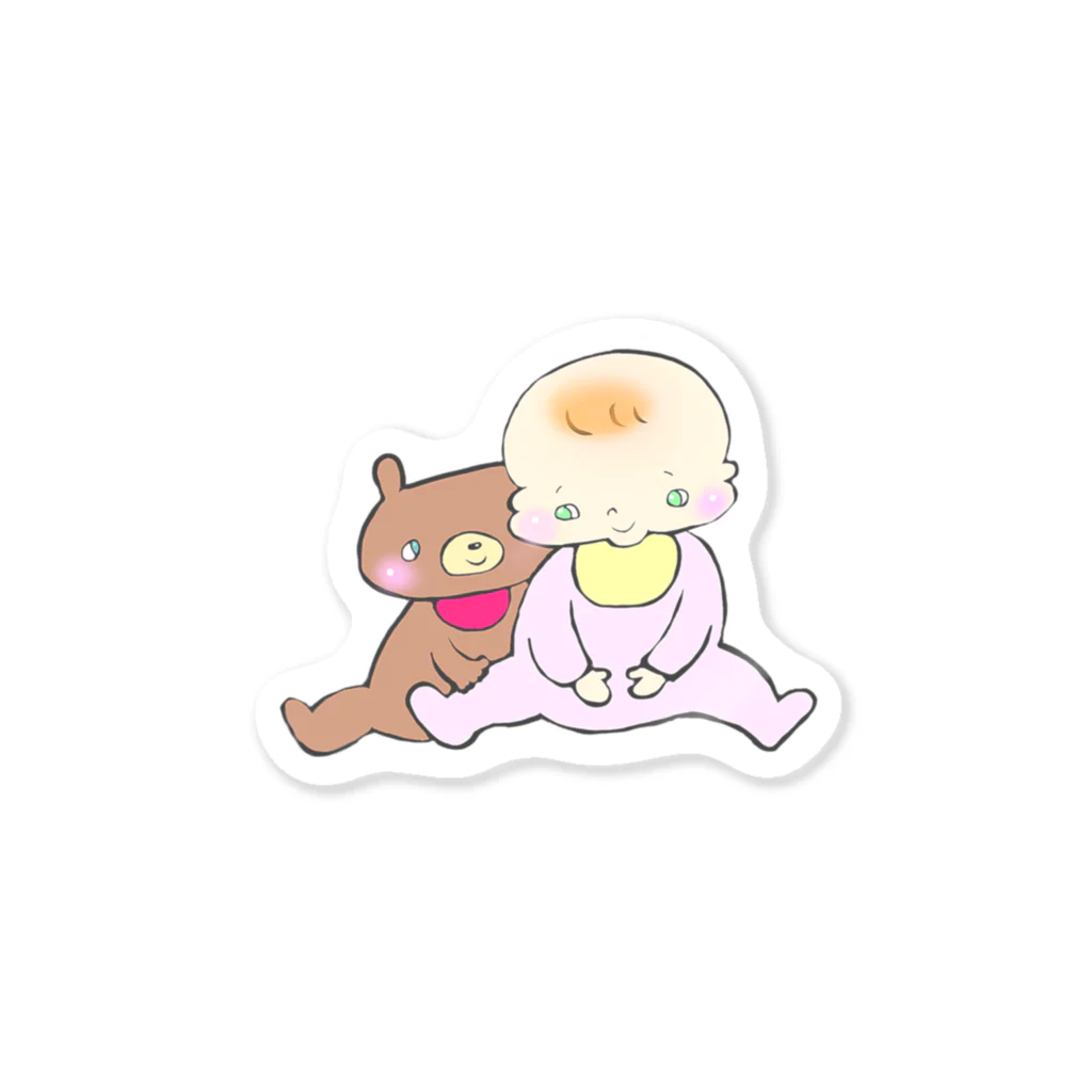 ぷいこのおみせのもちもちちゃんとくまちゃん。 Sticker