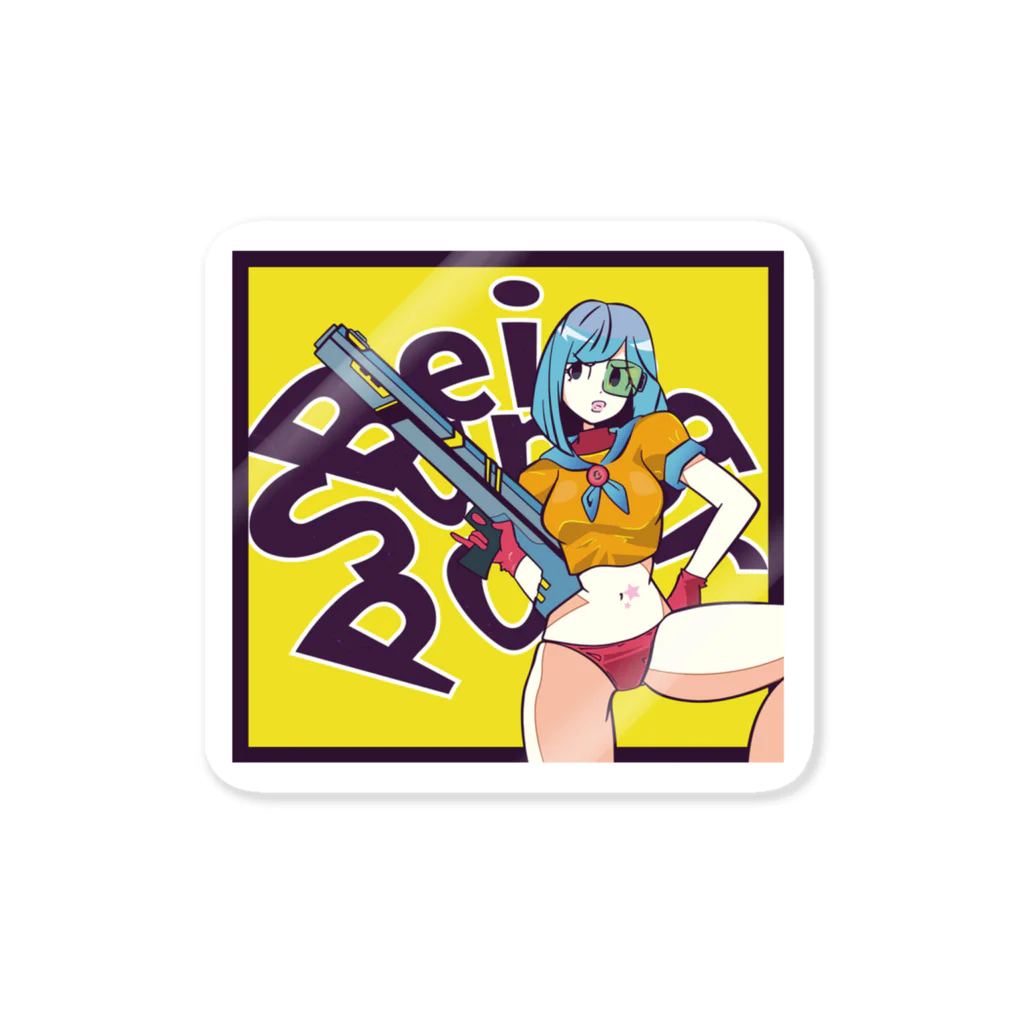 yoheiheyのセーラー服とＳＦ銃（原色版） Sticker