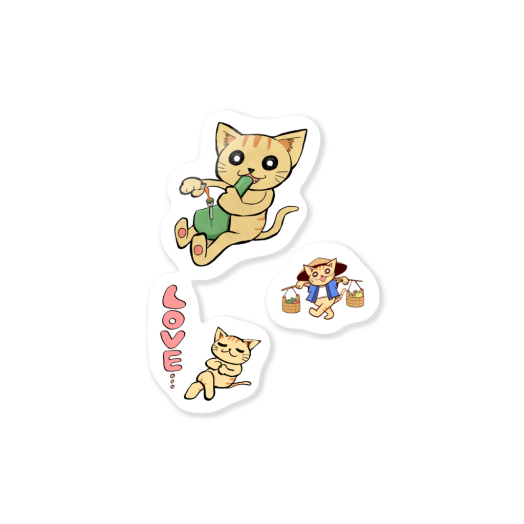 キメねこのキメねこステッカー① Sticker