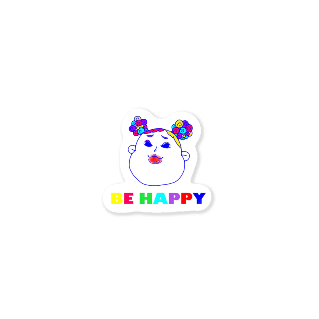 ハッピー先生のBE HAPPYギャルてやん　無地シリーズ ステッカー