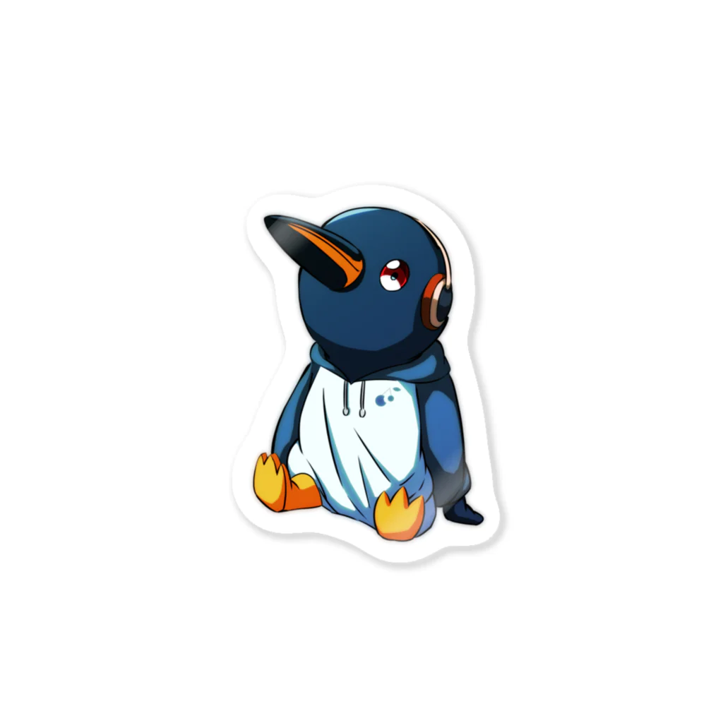 ふれいむのフードのペンギンくんステッカー Sticker