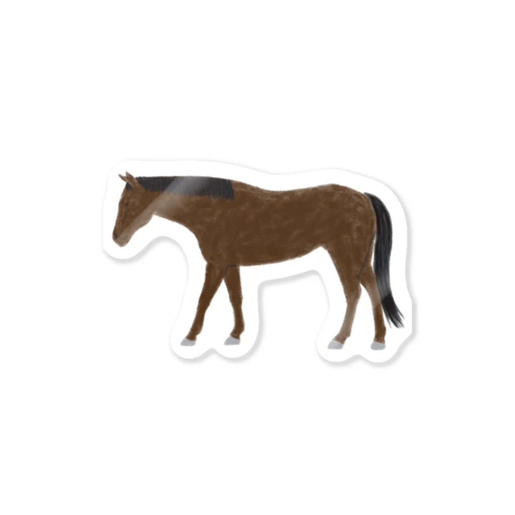 Enif-エニフ-のクレヨン風の馬（黒鹿毛） Sticker