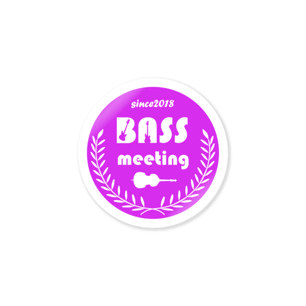 ベース会ONLINE SHOPのBASS MEETING (purple) ステッカー