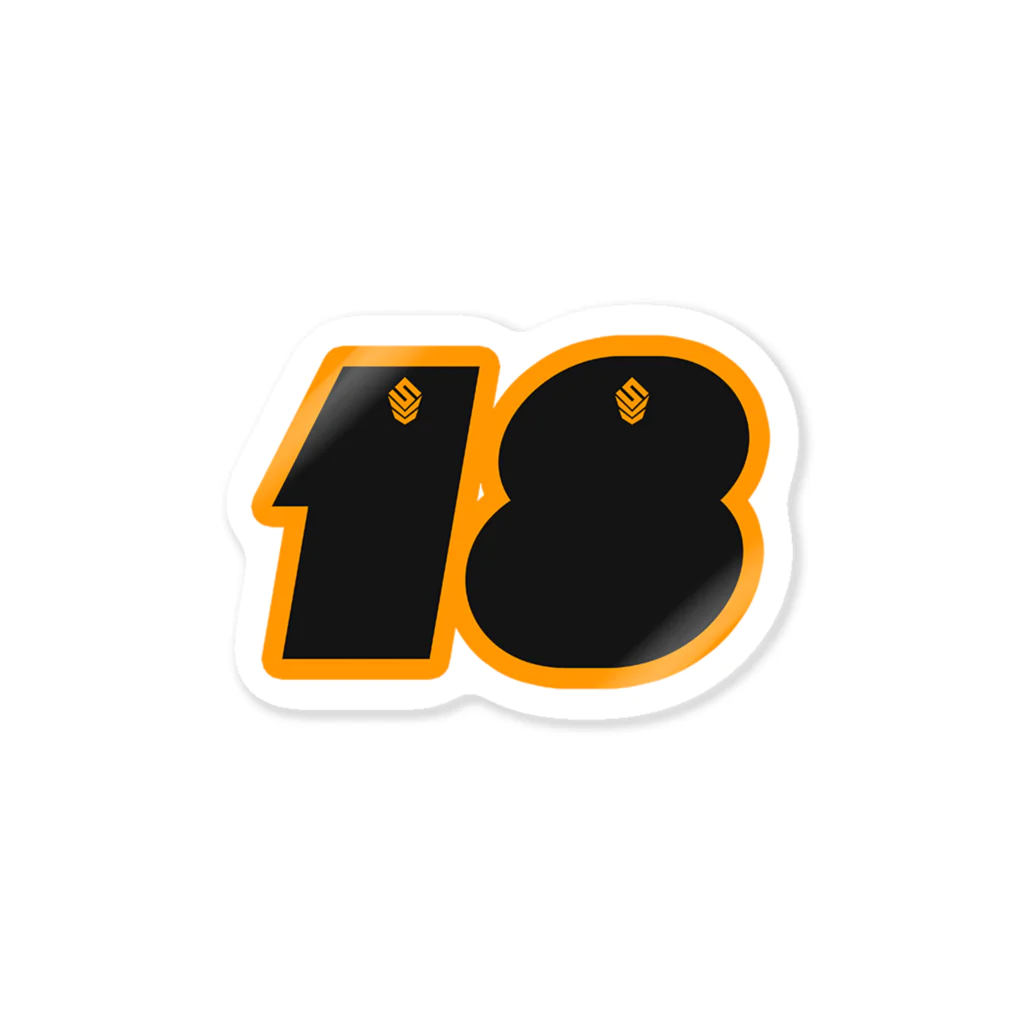 𝙎 𝙇 𝙋 ☻のNUMBER.18【イエローロゴ】 Sticker