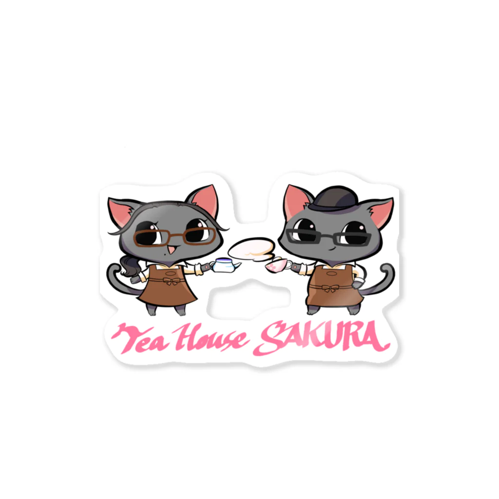 TeaHouse SAKURAのネコの紅茶屋さん Sticker