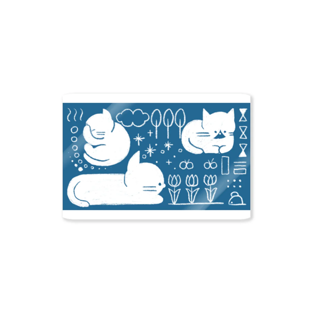 あめだまほっぺのねこ(青) Sticker